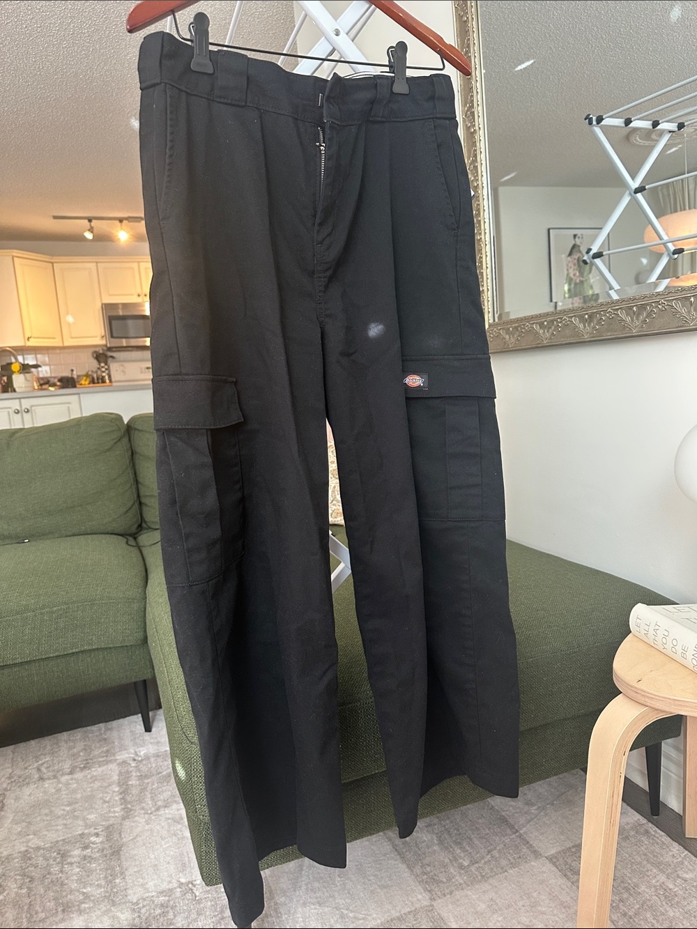 Dickies Black Wide Leg Cargo Jumpsuit Pants